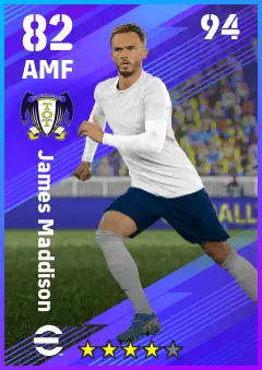 James Maddison eFootball 2026 player card — 82 OVR AMF
