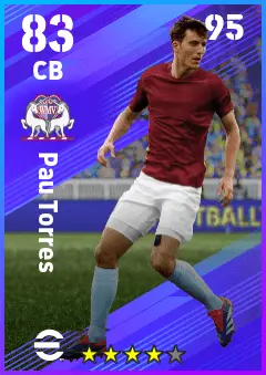 Pau Torres eFootball 2026 player card — 83 OVR CB