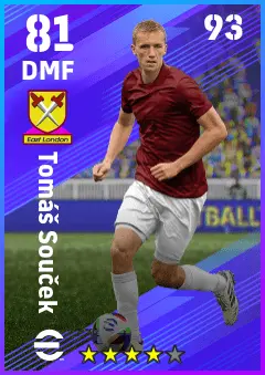 Tomas Soucek eFootball 2026 player card — 81 OVR DMF