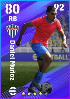 Daniel Munoz eFootball 2026 player card — 80 OVR RB