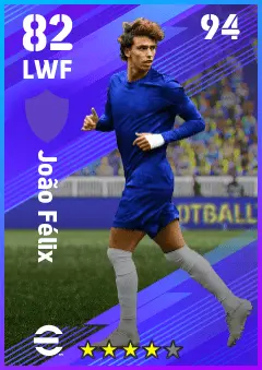 Joao Felix eFootball 2026 player card — 82 OVR LWF
