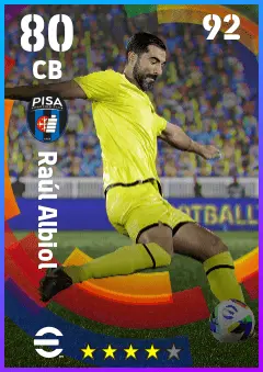 Raul Albiol eFootball 2026 player card — 80 OVR CB