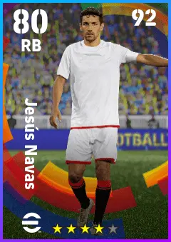 Jesus Navas eFootball 2026 player card — 80 OVR RB