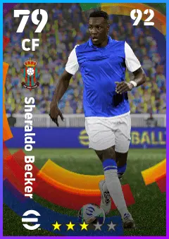 Sheraldo Becker eFootball 2026 player card — 79 OVR CF