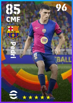 Pedri eFootball 2026 player card — 85 OVR CMF