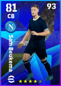 Sam Beukema eFootball 2026 player card — 81 OVR CB