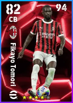 Fikayo Tomori eFootball 2026 player card — 82 OVR CB