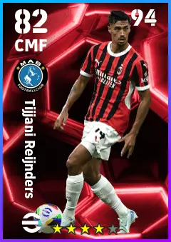 Tijjani Reijnders eFootball 2026 player card — 82 OVR CMF