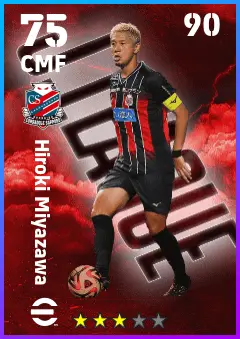 Hiroki Miyazawa eFootball 2026 player card — 75 OVR CMF
