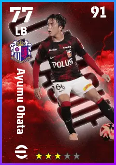 Ayumu Ohata eFootball 2026 player card — 77 OVR LB