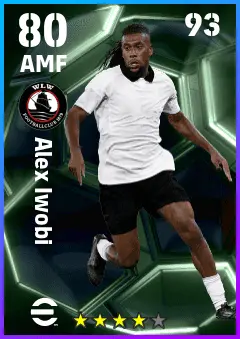 Alex Iwobi eFootball 2026 player card — 80 OVR AMF