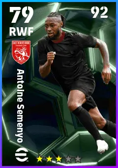 Antoine Semenyo eFootball 2026 player card — 79 OVR RWF