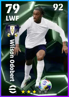 Wilson Odobert eFootball 2026 player card — 79 OVR LWF
