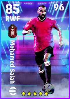 Mohamed Salah eFootball 2026 player card — 85 OVR RWF