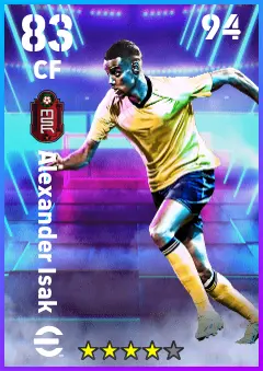 Alexander Isak eFootball 2026 player card — 83 OVR CF