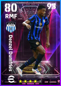 Denzel Dumfries eFootball 2026 player card — 80 OVR RMF