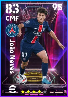 Joao Neves eFootball 2026 player card — 83 OVR CMF