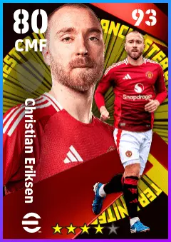Christian Eriksen eFootball 2026 player card — 80 OVR CMF