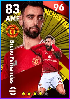 Bruno Fernandes eFootball 2026 player card — 83 OVR AMF