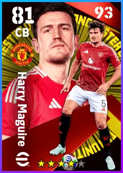 Harry Maguire eFootball 2026 player card — 81 OVR CB
