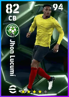 Jhon Lucumi eFootball 2026 player card — 82 OVR CB