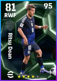 Ritsu Doan eFootball 2026 player card — 81 OVR RWF