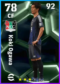 Koki Ogawa eFootball 2026 player card — 78 OVR CF