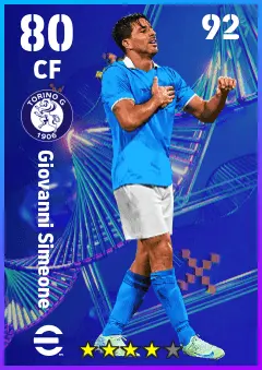 Giovanni Simeone eFootball 2026 player card — 80 OVR CF