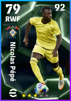 Nicolas Pepe eFootball 2026 player card — 79 OVR RWF