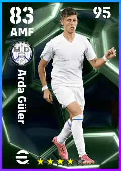 Arda Guler eFootball 2026 player card — 83 OVR AMF