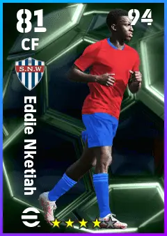 Eddie Nketiah eFootball 2026 player card — 81 OVR CF