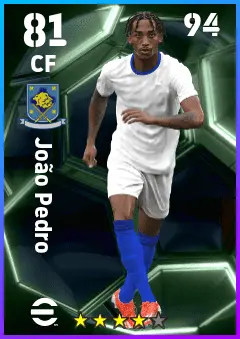 Joao Pedro eFootball 2026 player card — 81 OVR CF