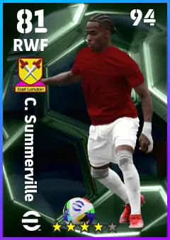 C. Summerville eFootball 2026 player card — 81 OVR RWF