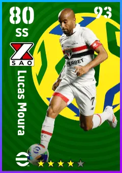 Lucas Moura eFootball 2026 player card — 80 OVR SS