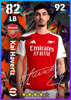Kai Havertz eFootball 2026 player card — 82 OVR LB