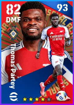 Thomas Partey eFootball 2026 player card — 82 OVR DMF