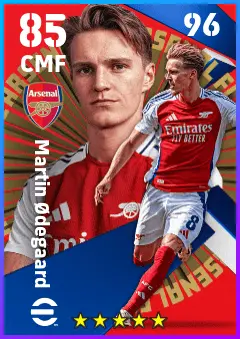 Martin Odegaard eFootball 2026 player card — 85 OVR CMF