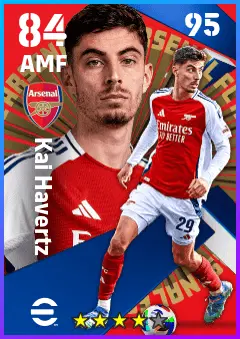 Kai Havertz eFootball 2026 player card — 84 OVR AMF