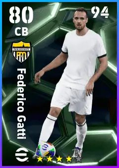Federico Gatti eFootball 2026 player card — 80 OVR CB