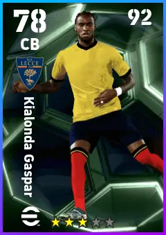 Kialonda Gaspar eFootball 2026 player card — 78 OVR CB