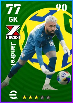 Jandrei eFootball 2026 player card — 77 OVR GK