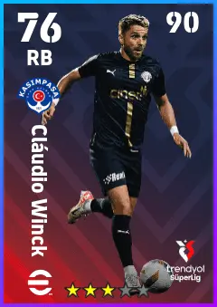 Claudio Winck eFootball 2026 player card — 76 OVR RB