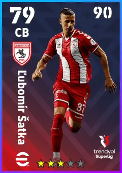 Lubomir Satka eFootball 2026 player card — 79 OVR CB