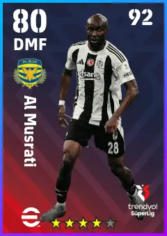 Al Musrati eFootball 2026 player card — 80 OVR DMF