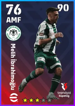 Melih Ibrahimoglu eFootball 2026 player card — 76 OVR AMF