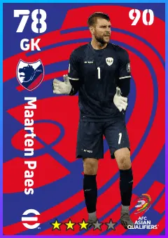 Maarten Paes eFootball 2026 player card — 78 OVR GK