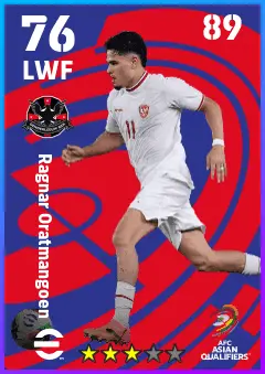Ragnar Oratmangoen eFootball 2026 player card — 76 OVR LWF