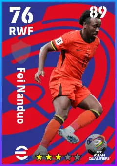 Fei Nanduo eFootball 2026 player card — 76 OVR RWF