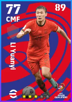 Li Yuanyi eFootball 2026 player card — 77 OVR CMF