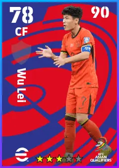 Wu Lei eFootball 2026 player card — 78 OVR CF